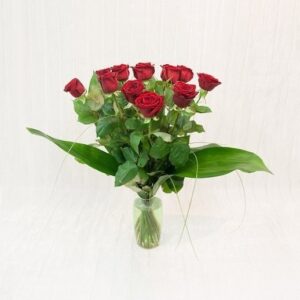 12 Rose rosse a gambo medio
